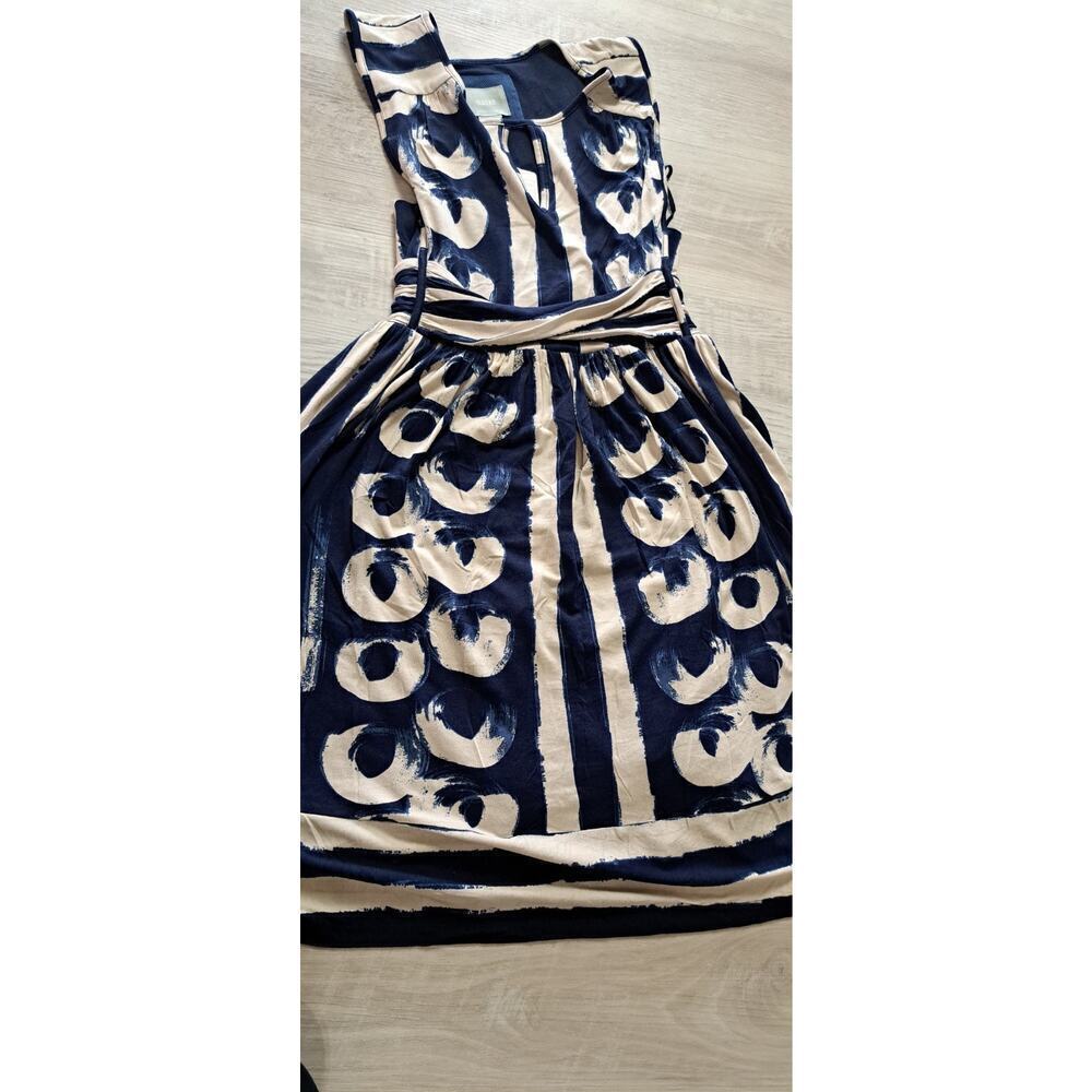 ANTHROPOLOGIE MAEVE Womens Navy Marin Sennebec Fit & Flare Jersey Dress XS - Picture 8 of 13
